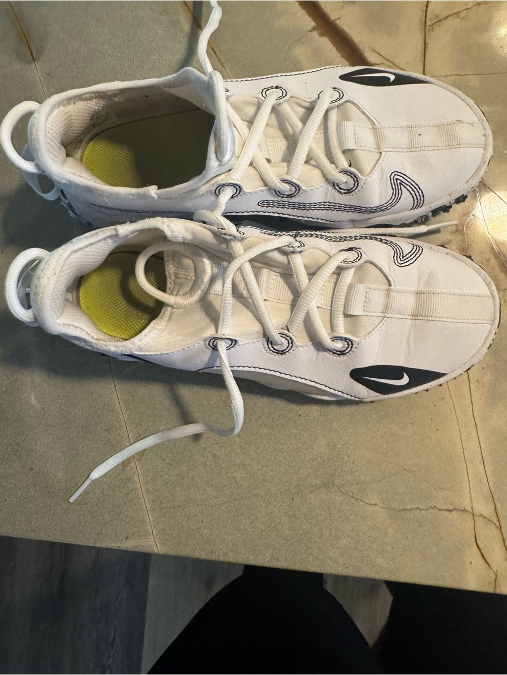 Nike White Kids Sneakers with Black Swoosh